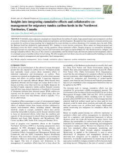 Insights into integrating cumulative effects and collaborative co