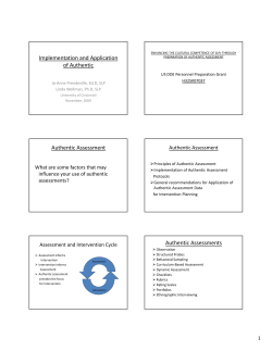 Implementation and Application of Authentic Assessment
