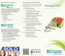 Mortgage Loans - WESTconsin Credit Union