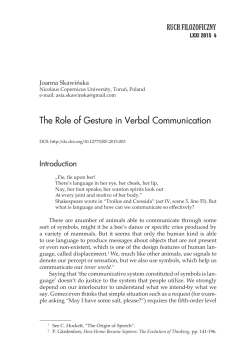 The Role of Gesture in Verbal Communication