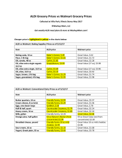 all of the ALDI vs. Walmart price