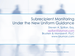 Subrecipient Monitoring Under the New Uniform Guidance