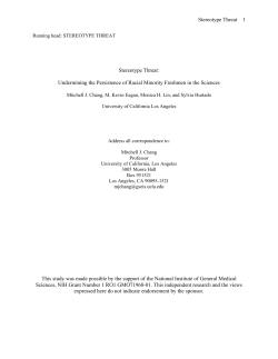 The Effect of Stereotype Threat on Retaining