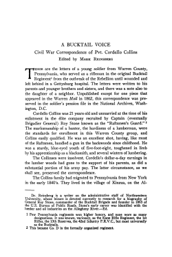 A BUCKTAIL VOICE Civil War Correspondence of Pvt. Cordello