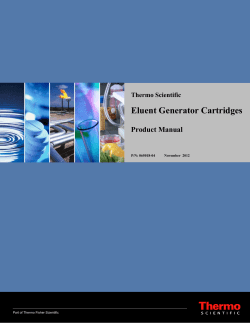 Product Manual for Eluent Generator Cartridges (EGC)