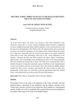 THE FIRST TURKIC TRIBES TO SETTLE IN THE