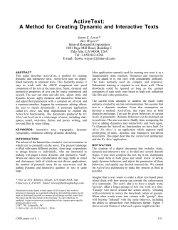 ActiveText: A Method for Creating Dynamic and