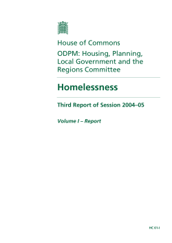 Homelessness - Publications.parliament.uk