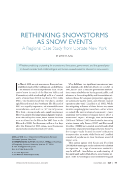 RETHINKING SNOWSTORMS AS SNOW EVENTS