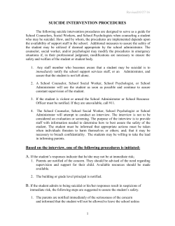 suicide intervention procedures