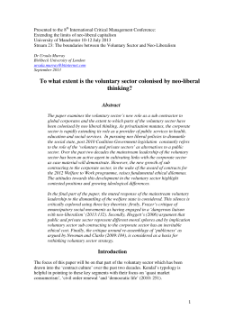 to what extent is the voluntary sector colonised by neo