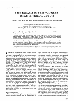 Stress Reduction for Family Caregivers: Effects of Adult Day Care Use