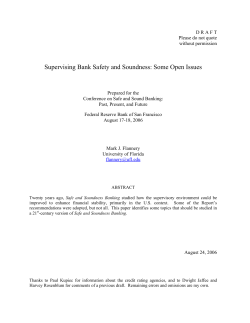 Supervising Bank Safety and Soundness