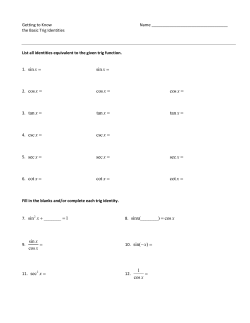 tan x = tan x = cot x = cot x = 8. sinx(______) cosx = sin cos x x = 10