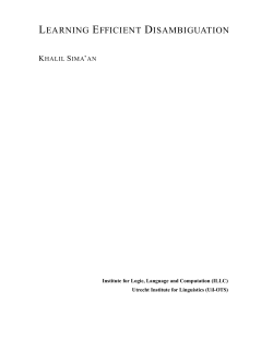 learning efficient disambiguation - Institute for Logic, Language and