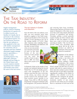 The Taxi Industry: On The Road To Reform