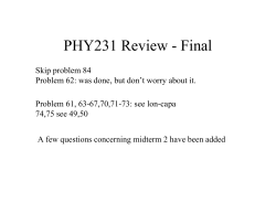 PHY231 Review