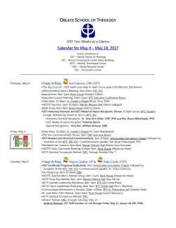 Calendar for May 4 &ndash; May 18, 2017