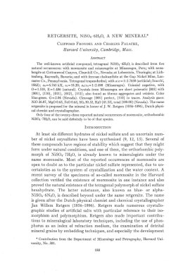RETGERSITE, NiSO4`6H2O, A NEW MINERAL* Cr