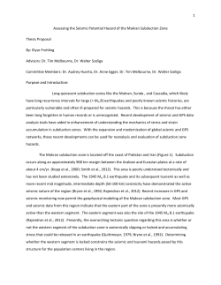 1 Assessing the Seismic Potential Hazard of the Makran Subduction