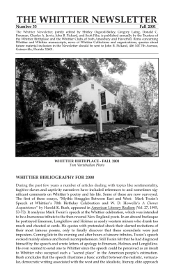 Fall 2001.qxd - Whittier Birthplace