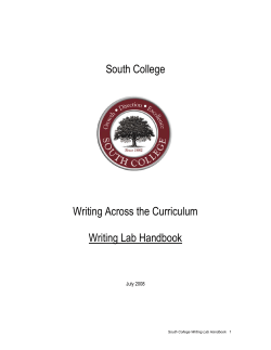 South College Writing Across the Curriculum Writing Lab Handbook