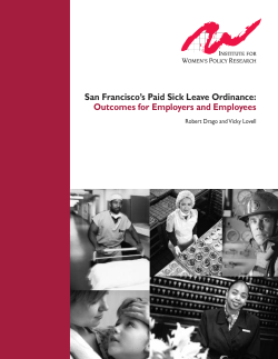 San Francisco`s Paid Sick Leave Ordinance