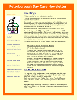 Peterborough Child Care September 2014 Newsletter