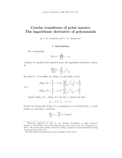 Cauchy transforms of point masses: The logarithmic derivative of