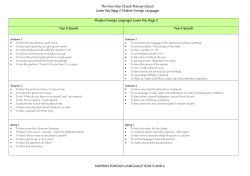 The Vine Inter Church Primary School Lower Key Stage 2 Modern