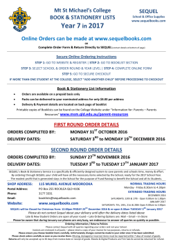 MSM 2017 Booklist Year 7 - Mt St Michael`s College