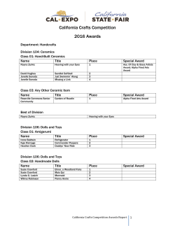 California Crafts Competition 2016 Awards