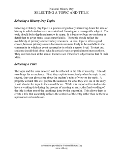 selecting a topic and title - University of Colorado Denver