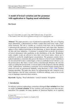 A model of lexical variation and the grammar with