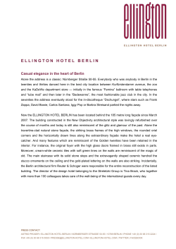 our press kit - Ellington Hotel Berlin