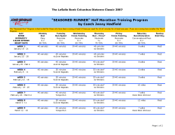 "SEASONED RUNNER" Half Marathon Training Program by Coach