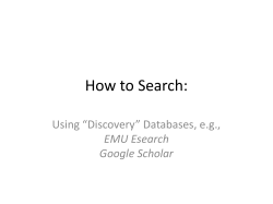 How to Search - Keith Stanger