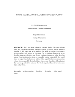 racial segregation in langston hughes`s &ldquo;i, too&rdquo; - E