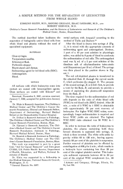 a simple method for the separation of leukocytes from whole blood