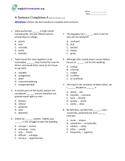 Sentence Completion 8 - English for Everyone