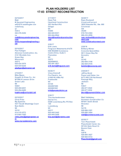 plan holders list 17-03 street reconstruction