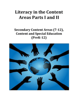 Literacy in the Content Areas Parts I and II