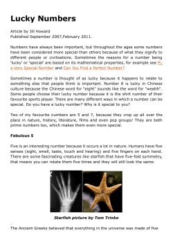 Lucky Numbers - SMGCHK.edu.hk