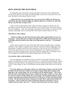 KING JOSIAH THE MANCHILD