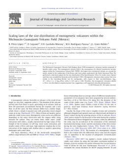 Scaling laws of the size-distribution of monogenetic volcanoes