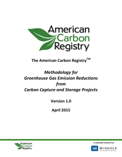 Methodology for Greenhouse Gas Emission Reductions from