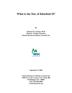 NRDC Document Bank: What Is the Size of Khushab II?