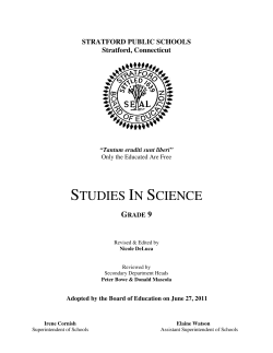 studies in science - Stratford Public Schools