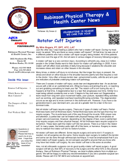 August 2015 Newsletter - Robinson Physical Therapy