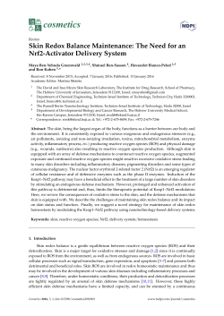 Skin Redox Balance Maintenance: The Need for an Nrf2